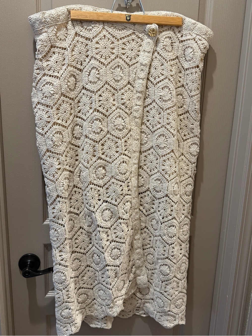 Z Supply Cream Crochet Midi Skirt